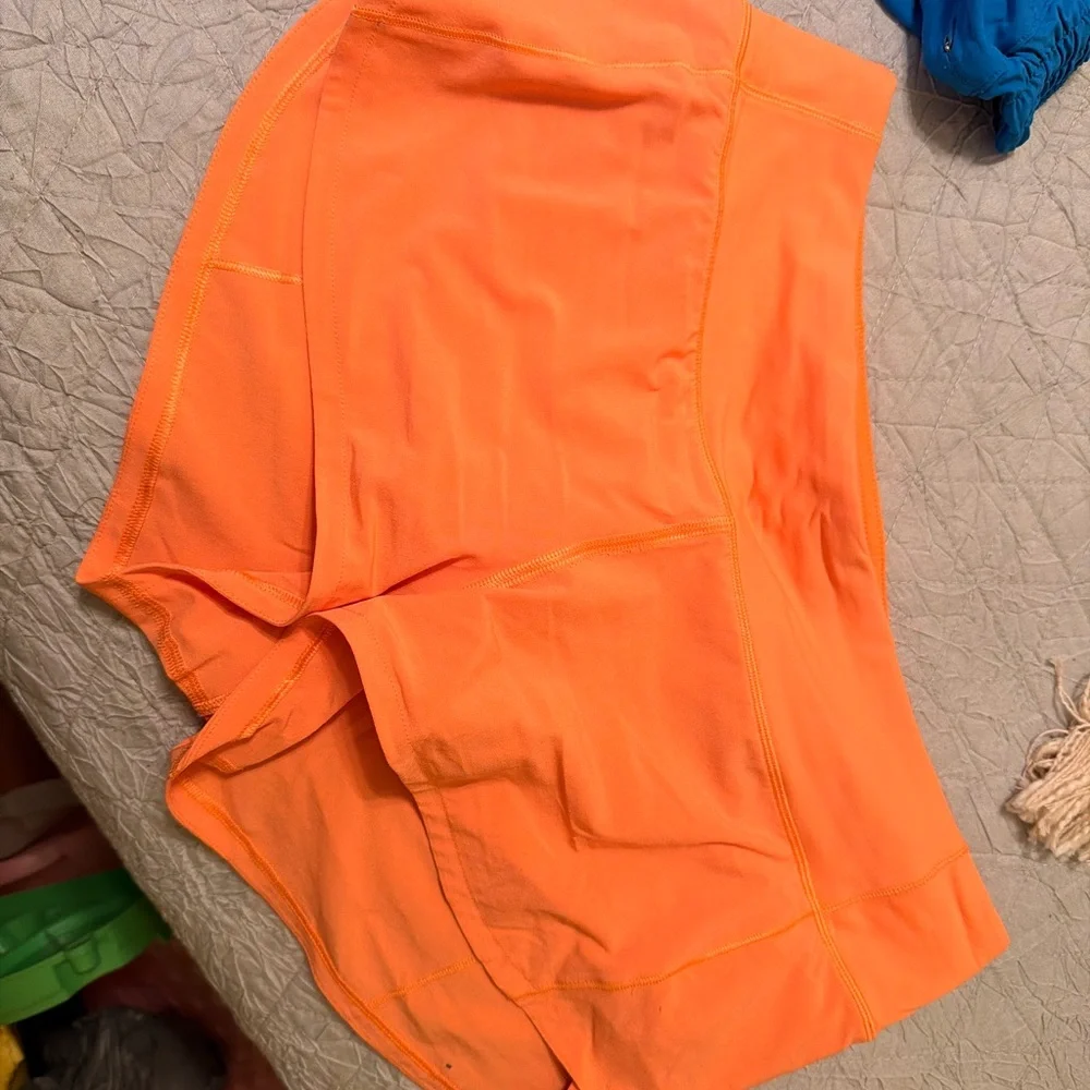 lululemon athletica Bright Orange Athletic Shorts - Picture 2 of 2